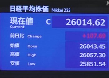 Índice Nikkei ultrapassa a casa dos 26 mil pontos pela primeira vez em 29 anos