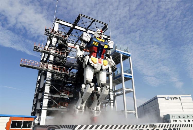 Novo Gundam móvel de 18 metros é exibido em Yokohama pela primeira vez para a imprensa