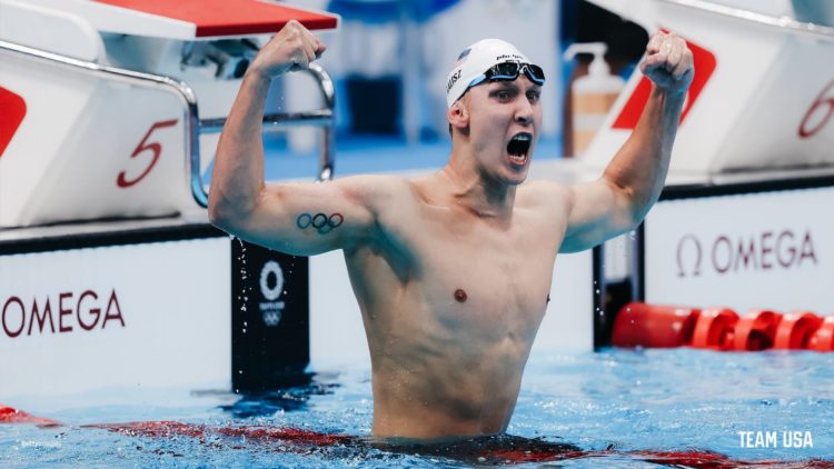 Os Estados Unidos conseguem o primeiro ouro na natação na Tóquio 2020