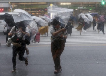 Após mudar curso Tufão N14 segue em direção à área central do Japão