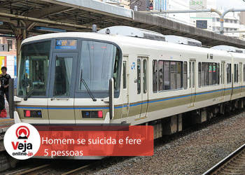 Homem se joga contra trem em movimento, corpo volta e fere 5 pessoas