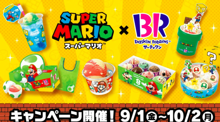 Sorveteria Baskin Robbins anuncia parceria com Super Mario