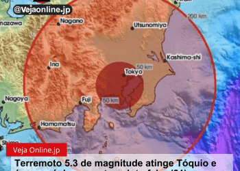 Terremoto 5.3 de magnitude atinge Tóquio e áreas próximas nesta quinta-feira (21)