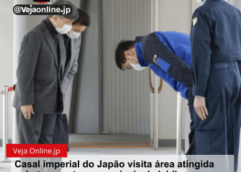 Casal imperial do Japão visita área atingida pelo terremoto na província de Ishikawa