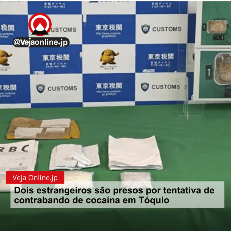 Dois estrangeiros são presos por tentativa de contrabando de cocaína em Tóquio