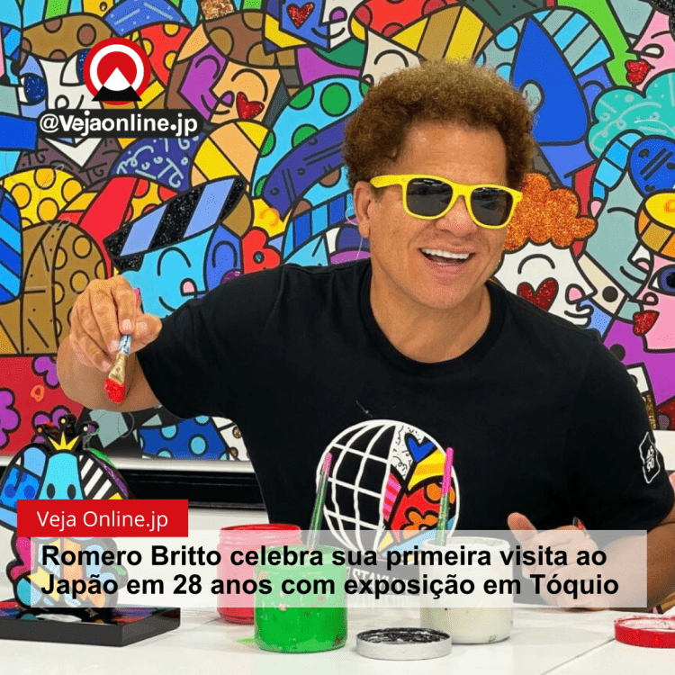 Romero Britto celebra sua primeira visita ao Japão em 28 anos com exposição em Tóquio