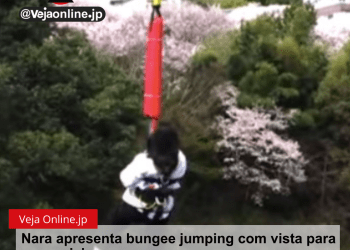 Nara apresenta bungee jumping com vista para as cerejeiras