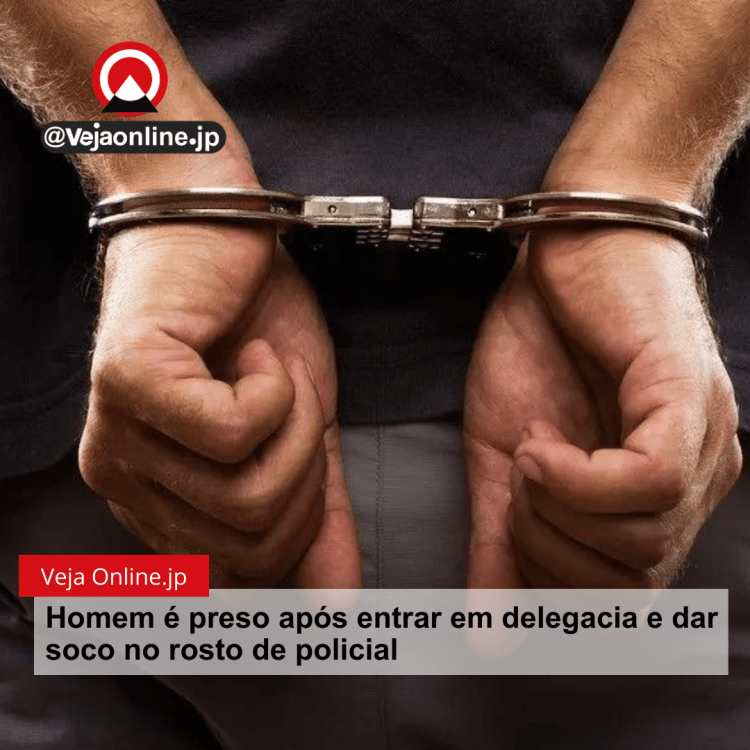 Homem é preso após entrar em delegacia e dar soco no rosto de policial