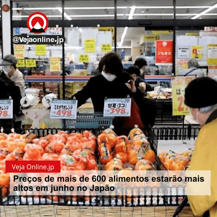 Preços de mais de 600 alimentos estarão mais altos em junho no Japão