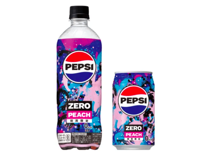 Pepsi Zero Peach com sabor de pêssego branco será lançada exclusivamente na região de Kansai