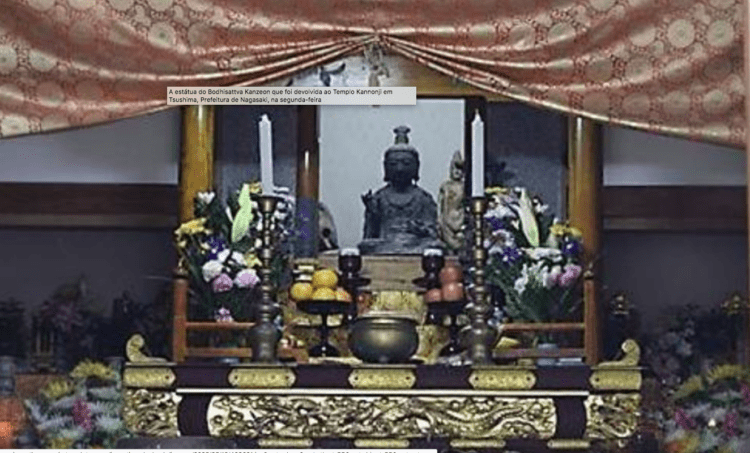 Estátua de Buda roubada é devolvida a templo japonês após 12 anos