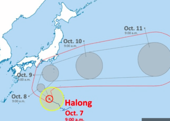 Tufão Halong se intensifica e pode se aproximar do sul de Kanto