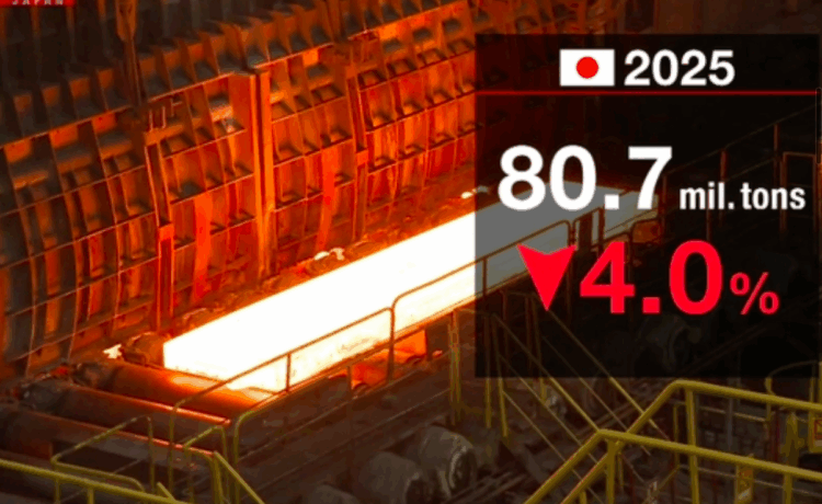 Japão cai para 4º lugar na produção mundial de aço após 60 anos
